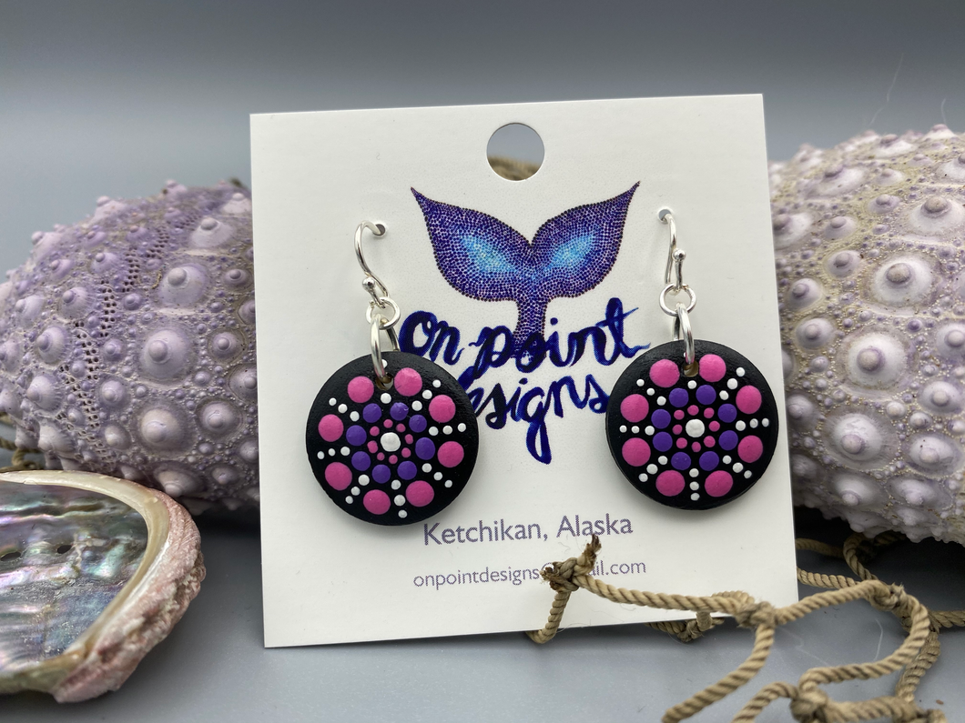 Pink & Purple Mini Mandala Earrings