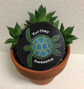 Turtley Awesome Circle Sticker