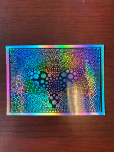 Holographic Whale Tail at Sunrise Sticker