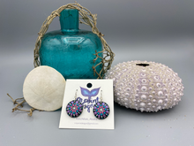 Load image into Gallery viewer, Pink &amp; Blue Mini Mandala Earrings