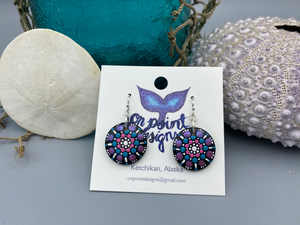 Pink & Blue Mini Mandala Earrings
