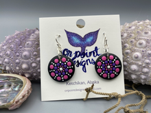 Load image into Gallery viewer, Pink &amp; Purple Mini Mandala Earrings