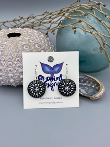 Purple Flash Mini Mandala Earrings